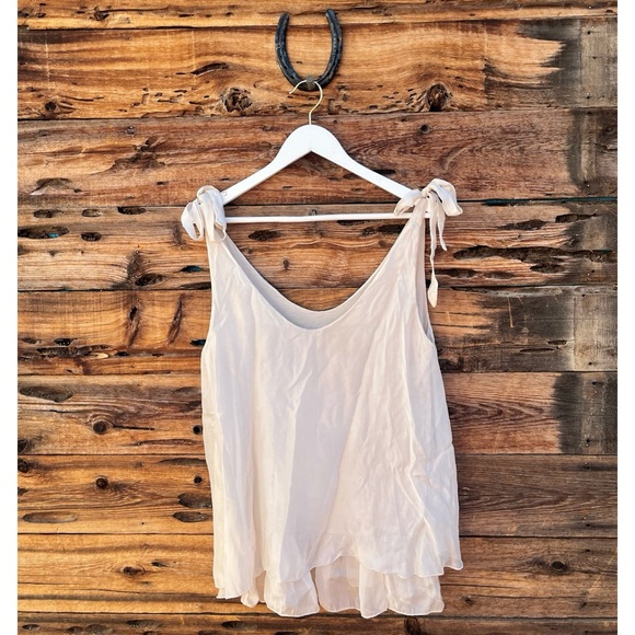 Tops - MADE IN ITALY | Silk Ruffle Sleeveless Blouse M